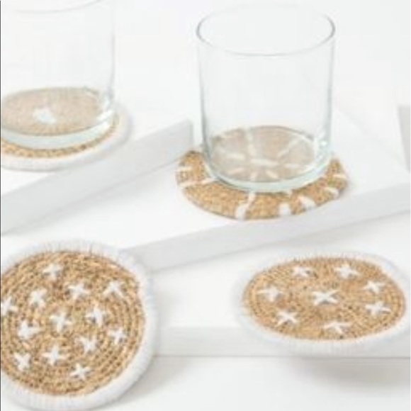 Set of 4 Coasters Seagrass Bloomingville Woven NWT - Picture 7 of 8